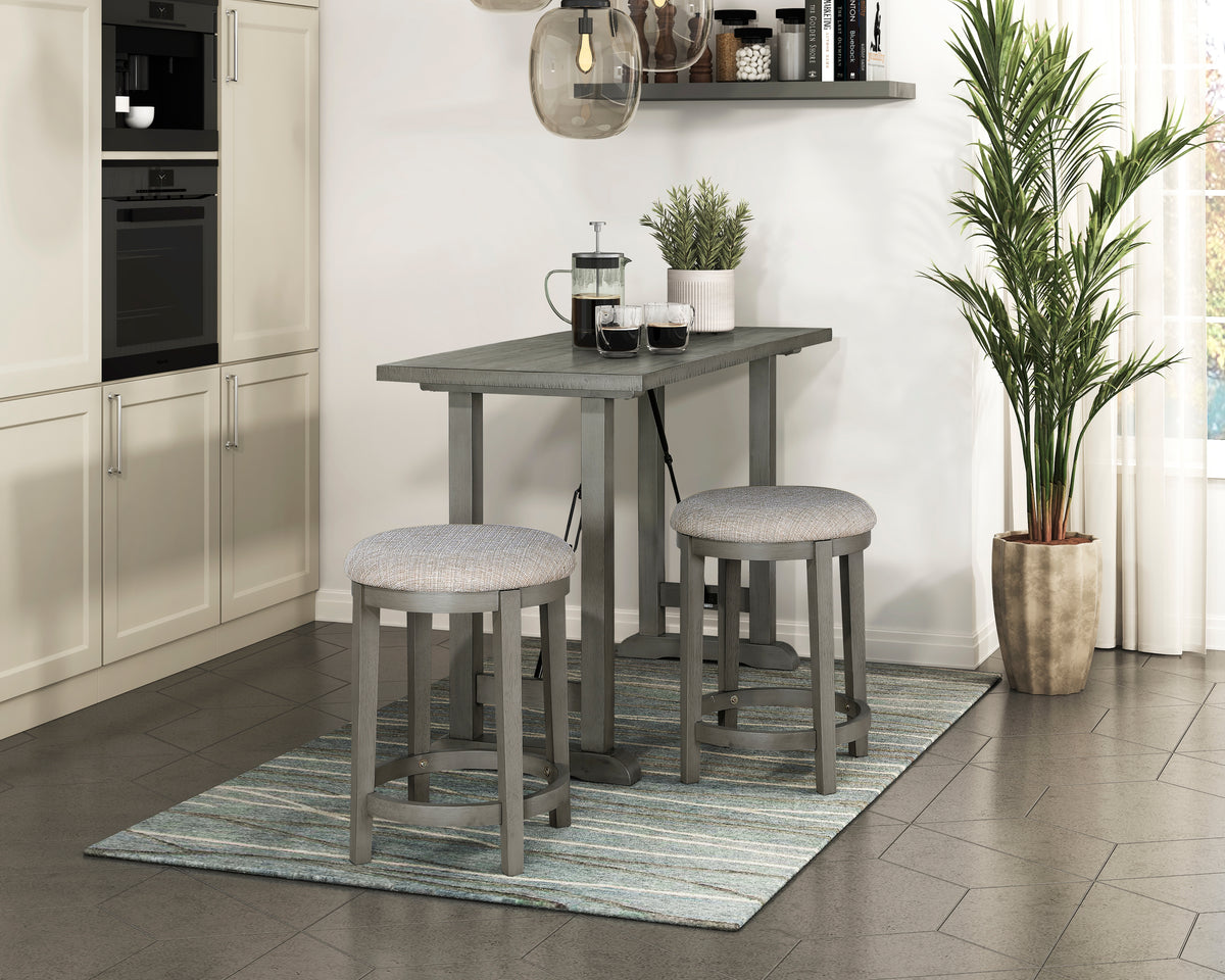 Auburndale Light Gray Counter Height Bench