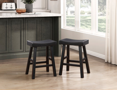 Caspian Black/Brown Pub Height Stool, Set of 2 from Homelegance - Luna Furniture
