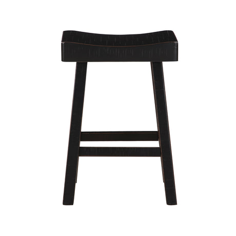 Caspian Black/Brown Pub Height Stool, Set of 2 from Homelegance - Luna Furniture