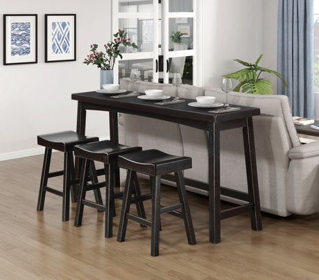 Caspian Black/Brown Pub Height Stool, Set of 2 from Homelegance - Luna Furniture