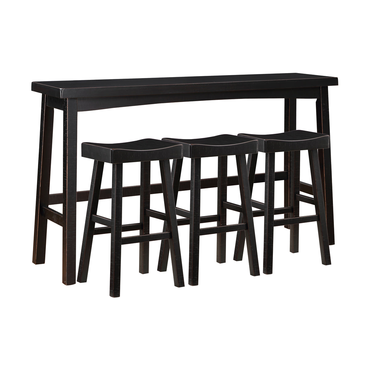 Caspian Black/Brown 4-Piece Counter Height Set