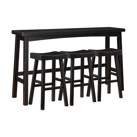 Caspian Black/Brown 4-Piece Counter Height Set from Homelegance - Luna Furniture