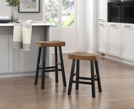 Caspian White/Coffee Pub Height Stool, Set of 2 from Homelegance - Luna Furniture