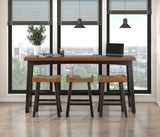 Caspian Black/Brown Pub Height Stool, Set of 2 from Homelegance - Luna Furniture