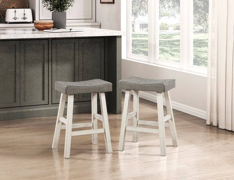 Caspian White/Coffee Counter Height Stool, Set of 2 from Homelegance - Luna Furniture