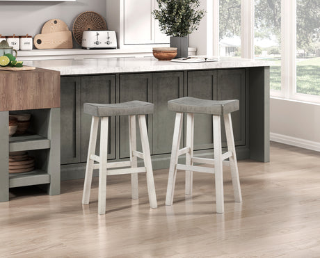 Caspian White/Coffee Pub Height Stool, Set of 2 from Homelegance - Luna Furniture