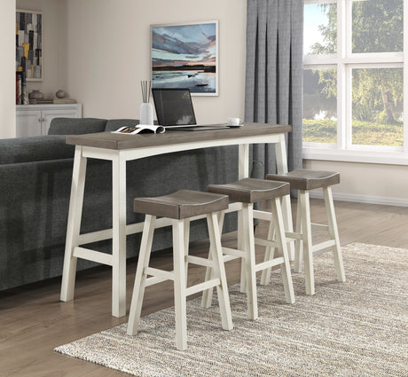 Caspian White/Coffee Pub Height Stool, Set of 2 from Homelegance - Luna Furniture