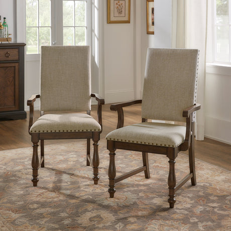 Stonington Brown Arm Chair, Set of 2 from Homelegance - Luna Furniture