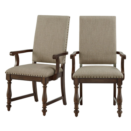 Stonington Brown Arm Chair, Set of 2 from Homelegance - Luna Furniture