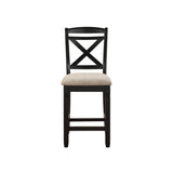 Baywater Black/Beige Counter Height Chair, Set of 2 from Homelegance - Luna Furniture