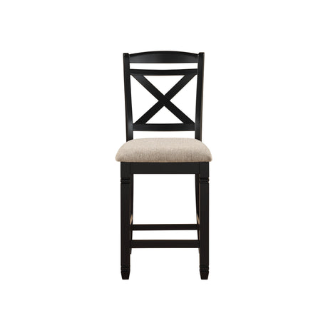 Baywater Black/Beige Counter Height Chair, Set of 2 from Homelegance - Luna Furniture