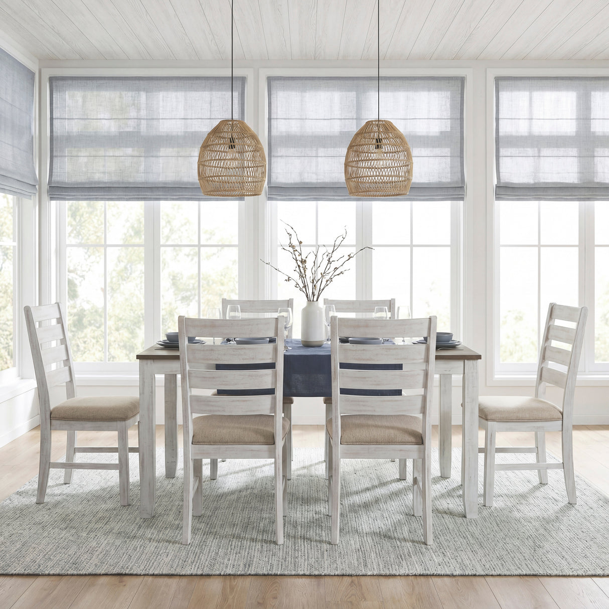 5709WH 7-Piece Pack Dinette Set from Homelegance - Luna Furniture