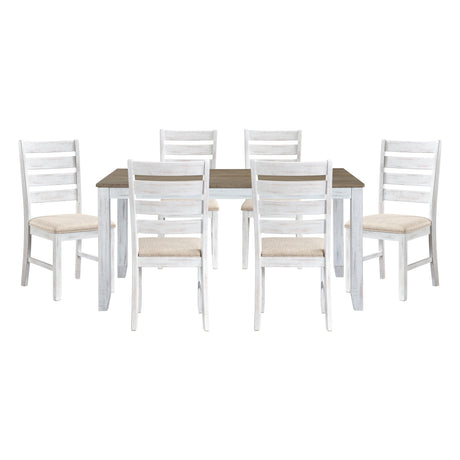 Blair Farm Grayish White/Brown 7-Piece Dining Room Set from Homelegance - Luna Furniture