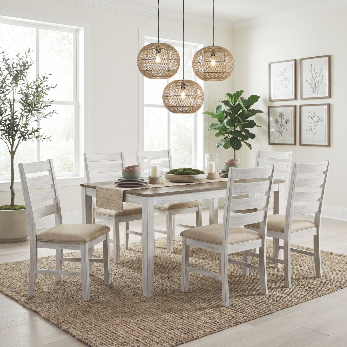 5709WH 7-Piece Pack Dinette Set from Homelegance - Luna Furniture