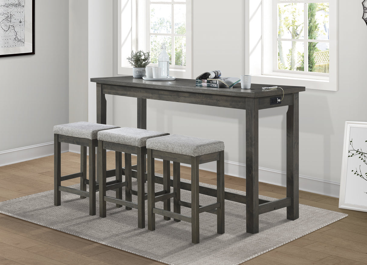 Connected Gray 4-Piece Counter Height Set from Homelegance - Luna Furniture