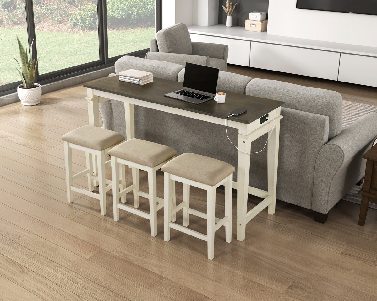 Beacon Walnut/Buttermilk 4-Piece Counter Height Set from Homelegance - Luna Furniture