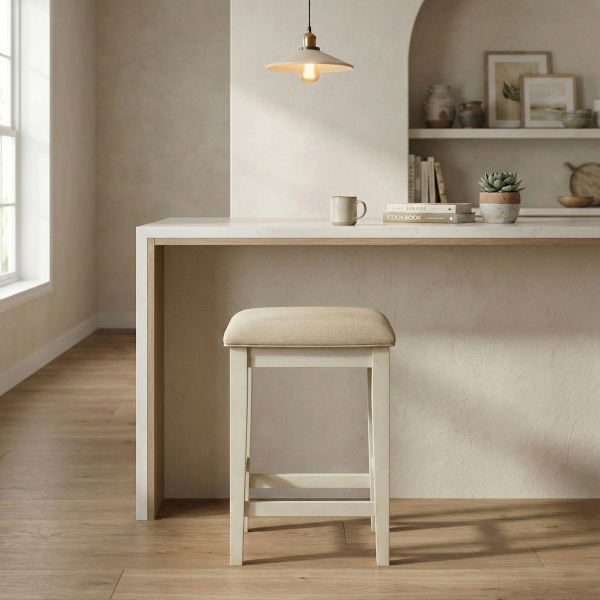 Beacon Walnut/Buttermilk 4-Piece Counter Height Set from Homelegance - Luna Furniture