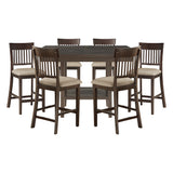 Balin Dark Brown 6-Piece Double X-Back Counter Height Set from Homelegance - Luna Furniture