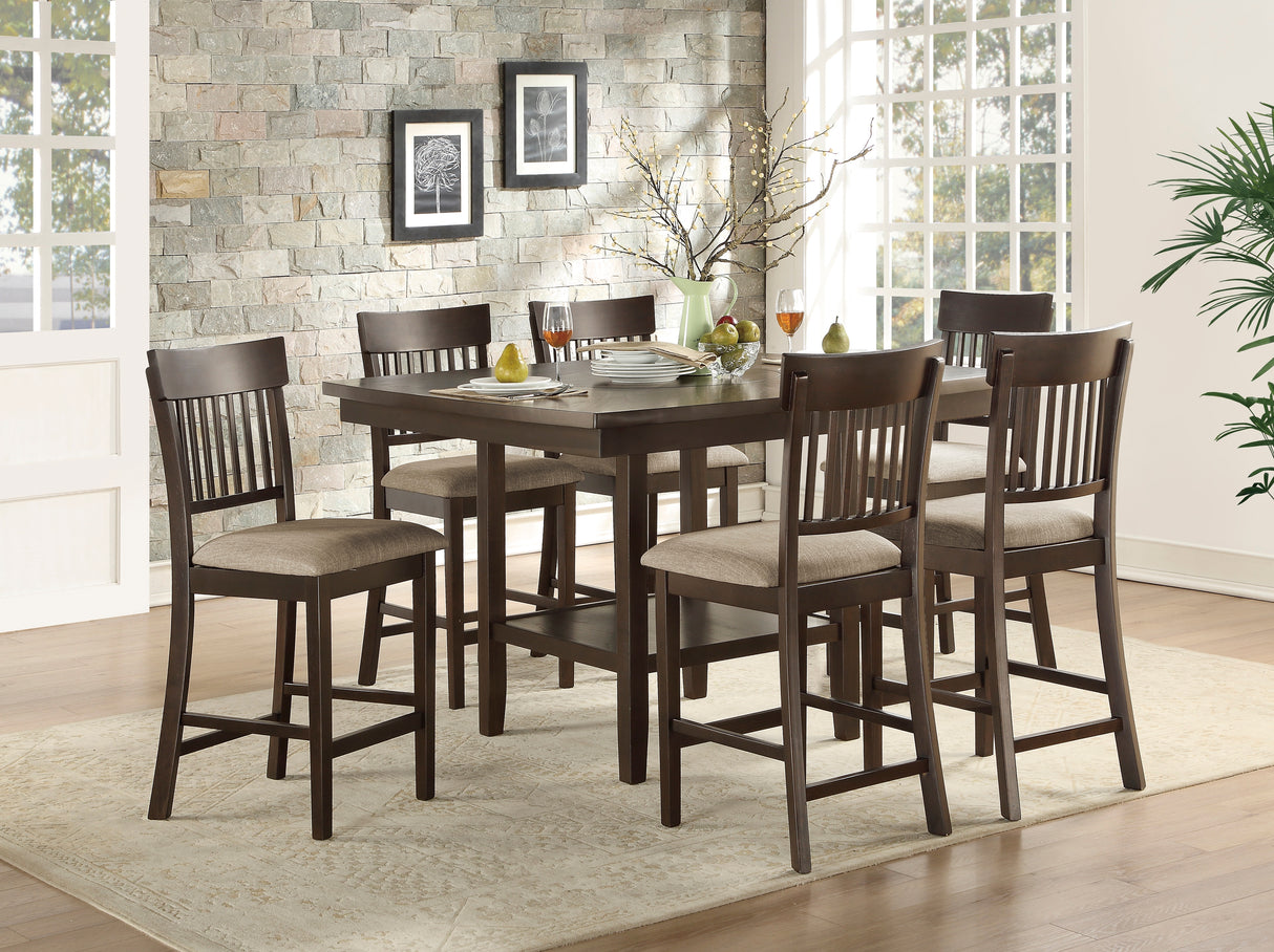 Balin Dark Brown 5-Piece Double X-Back Counter Height Set from Homelegance - Luna Furniture