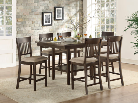 Balin Dark Brown 5-Piece Double X-Back Counter Height Set from Homelegance - Luna Furniture