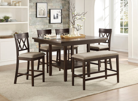 Balin Dark Brown Counter Height Slat Back Chair, Set of 2 from Homelegance - Luna Furniture