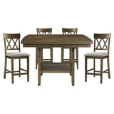 Balin Light Oak Counter Height Table with Lazy Suzan from Homelegance - Luna Furniture