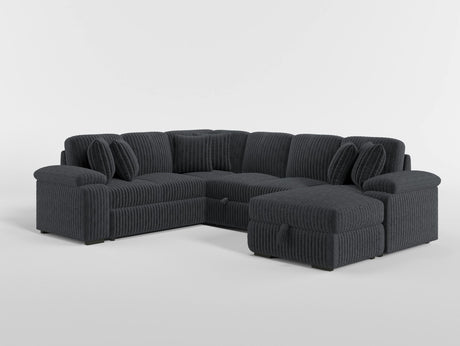 Ridge White 3-Piece Right Side Chaise Sectional with Pull-out Bed and Hidden Storage from Homelegance - Luna Furniture