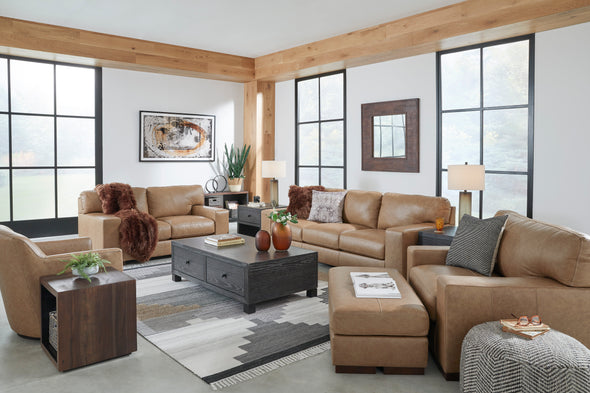 Lombardia Tumbleweed Leather Living Room Set