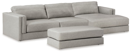 Amiata Glacier 2-Piece Sectional with Ottoman from Ashley - Luna Furniture