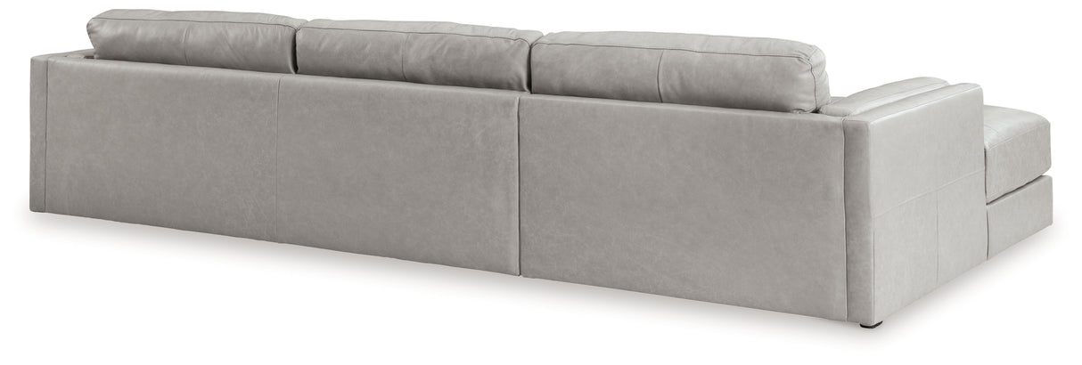 Amiata Glacier Leather 2-Piece LAF Chaise Sectional from Ashley - Luna Furniture