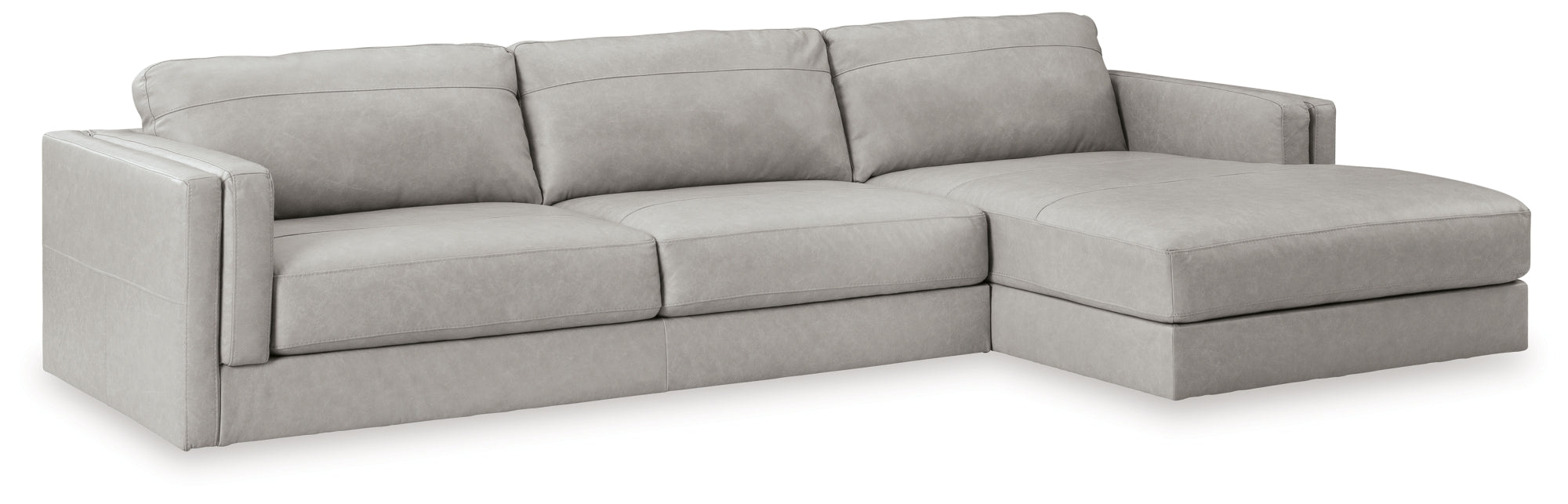 Ashley Amiata Glacier Leather 2-Piece RAF Chaise Sectional – Luna