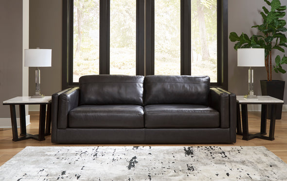 Amiata Onyx Leather Living Room Set