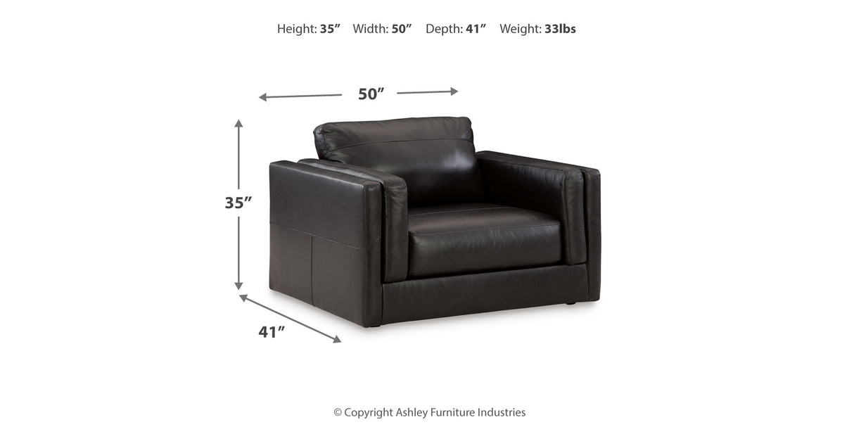 Amiata Chair and Ottoman in Onyx from Ashley Furniture - Luna Furniture