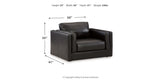 Amiata Chair and Ottoman in Onyx from Ashley Furniture - Luna Furniture