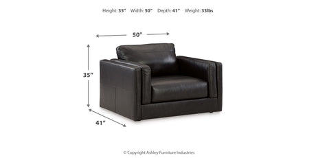 Amiata Sofa, Loveseat, Chair and Ottoman in Onyx from Ashley - Luna Furniture