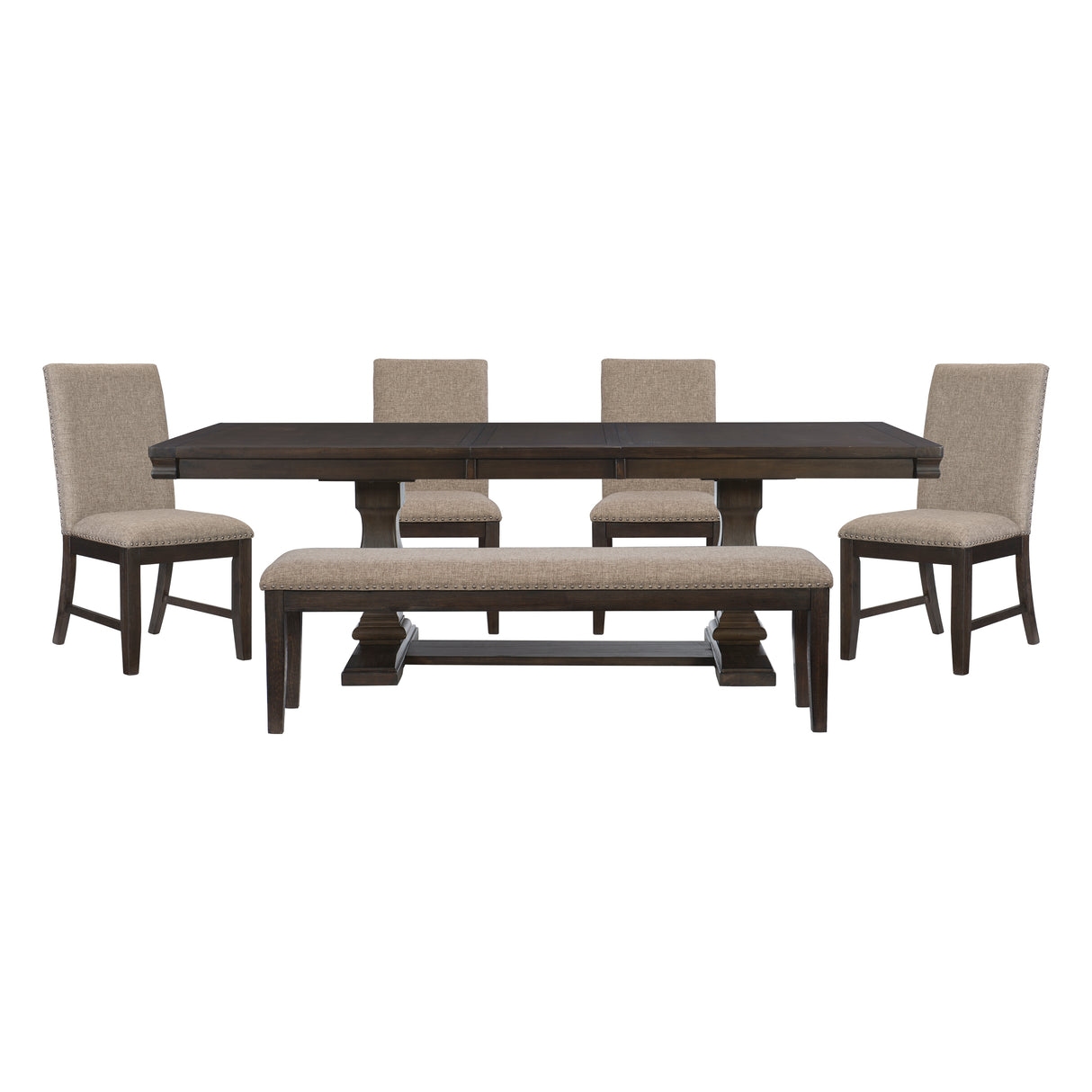 Southlake Wire Brushed Rustic Brown 6-Piece Dining Set from Homelegance - Luna Furniture