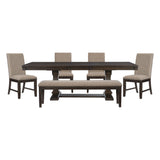 Southlake Wire Brushed Rustic Brown 6-Piece Dining Set from Homelegance - Luna Furniture