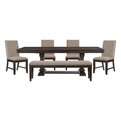 Southlake Wire Brushed Rustic Brown 6-Piece Dining Set from Homelegance - Luna Furniture