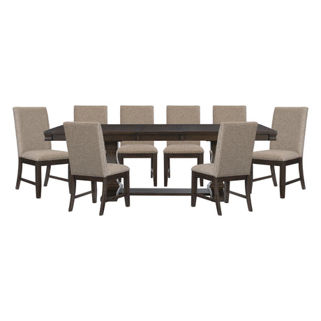 Southlake Wire Brushed Rustic Brown 9-Piece Dining Set from Homelegance - Luna Furniture