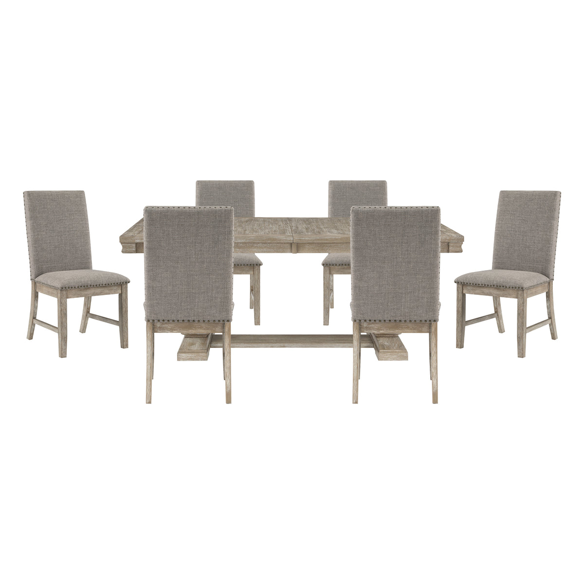 Southlake Brownish Gray 9-Piece Dining Set