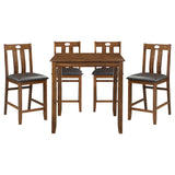 Weston Medium Brown 5-Piece Counter Height Set from Homelegance - Luna Furniture
