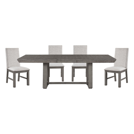 Gresham Gray 5-Piece 90" Extendable Dining Set from Homelegance - Luna Furniture