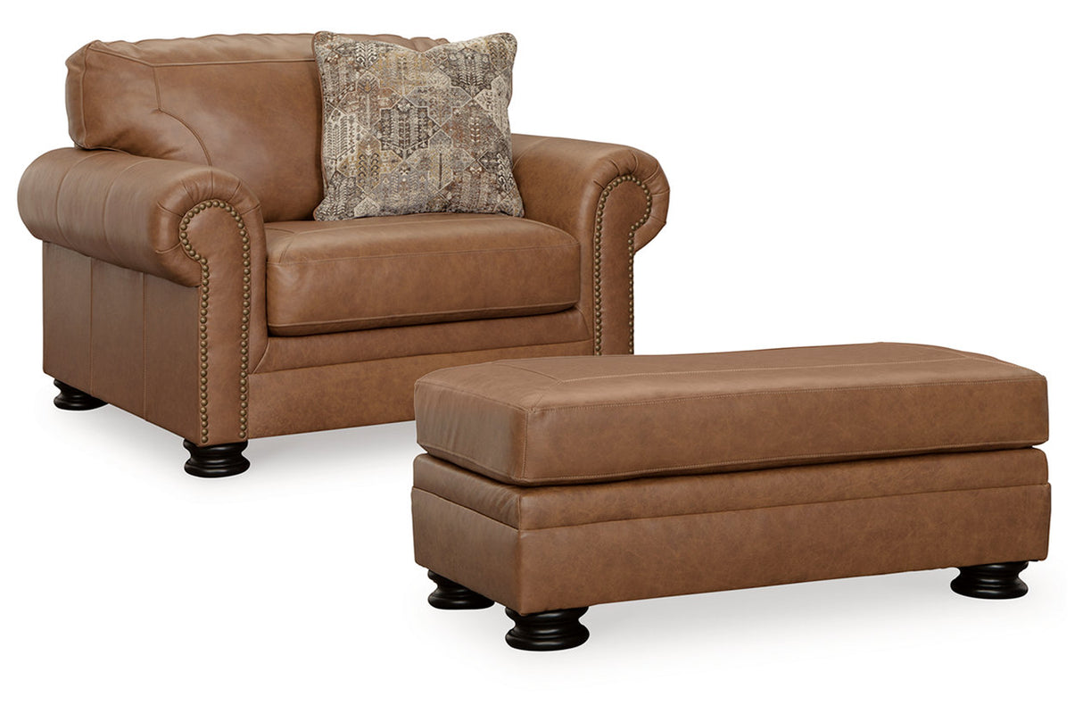 Carianna Caramel Oversized Chair and Ottoman from Ashley - Luna Furniture