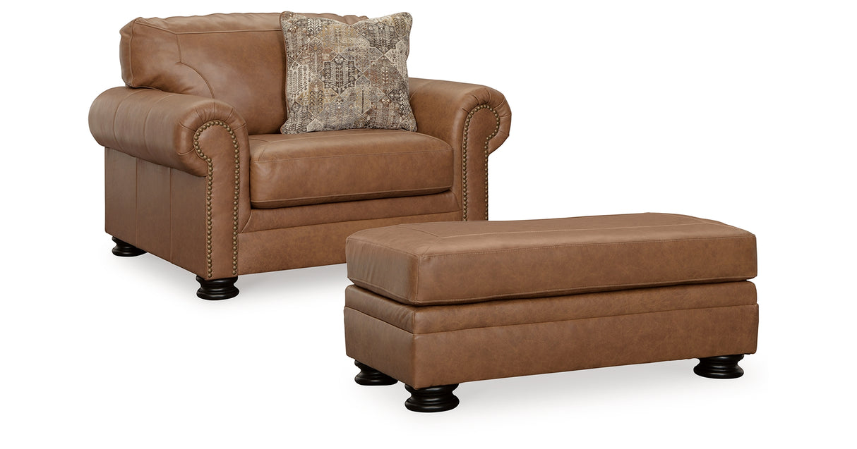 Carianna Chair and Ottoman in Caramel from Ashley - Luna Furniture