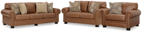 Carianna Caramel Leather Living Room Set-57604U4-Ashley-57604-23-35-38-SW-P1-KO-Luna Furniture