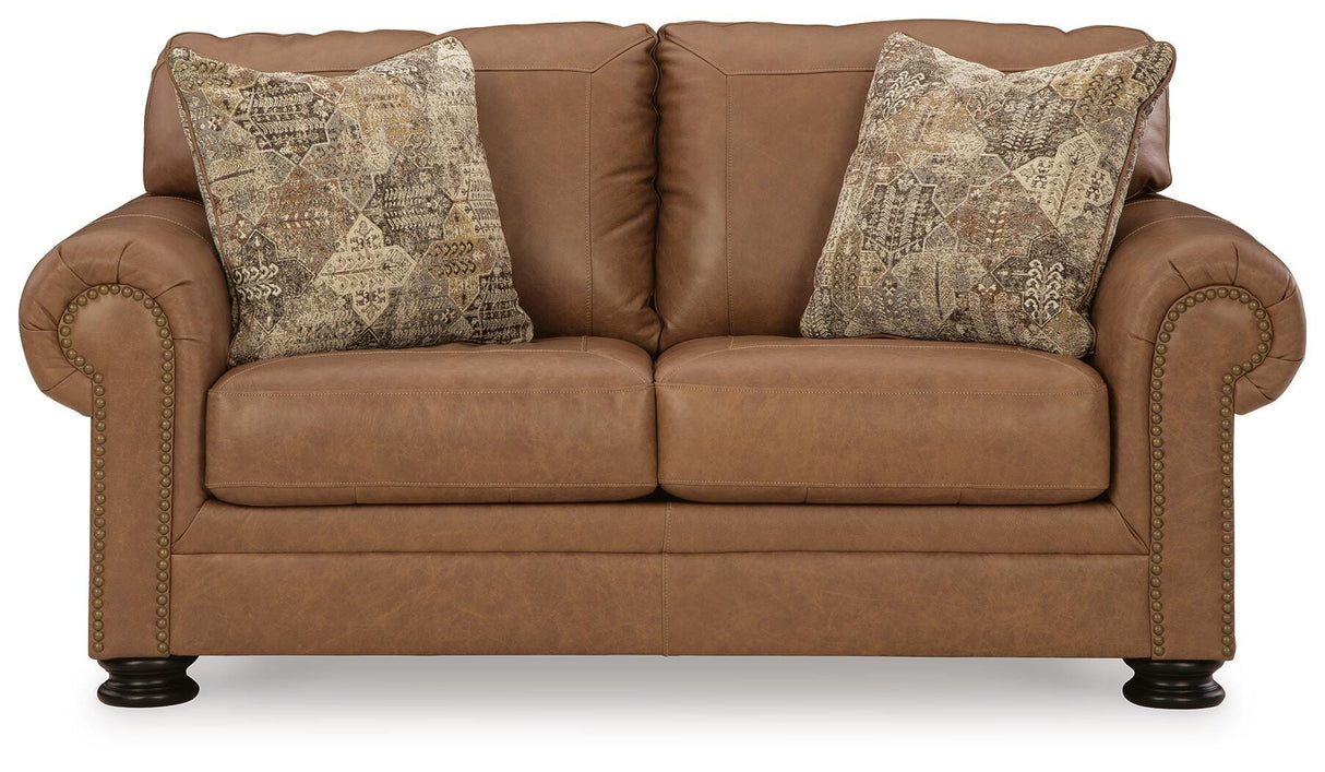 Carianna Caramel Sofa, Loveseat and Oversized Chair from Ashley Furniture - Luna Furniture