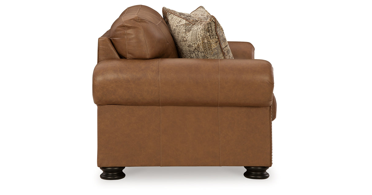 Carianna Caramel Sofa, Loveseat and Oversized Chair from Ashley Furniture - Luna Furniture