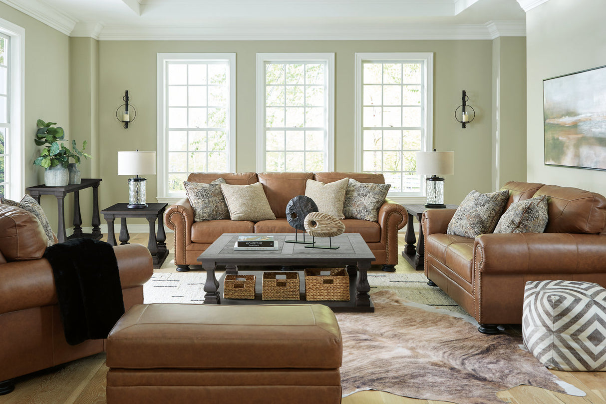 Carianna Caramel Sofa, Loveseat, Oversized Chair and Ottoman from Ashley - Luna Furniture