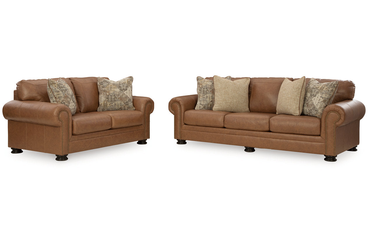 Carianna Caramel Sofa and Loveseat from Ashley - Luna Furniture