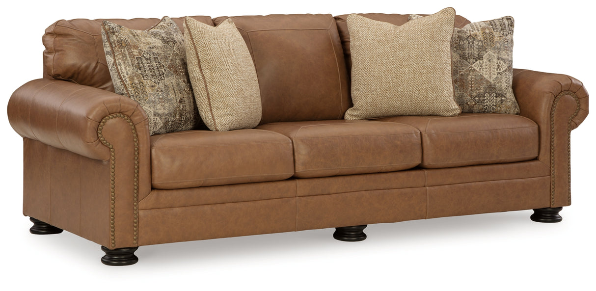 Carianna Caramel Sofa, Loveseat and Oversized Chair from Ashley Furniture - Luna Furniture
